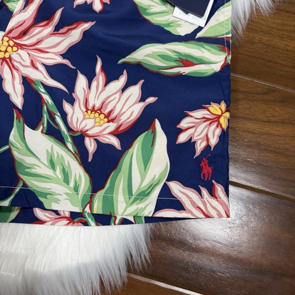 Polo Ralph Lauren Men's Small Blue Floral Traveler Swim Trunks Board Shorts - Picture 3 of 10